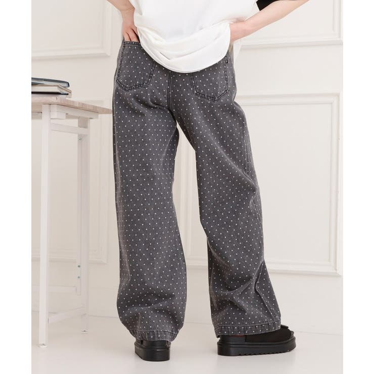 ドット柄デニムパンツ | PINK-latte | 詳細画像9