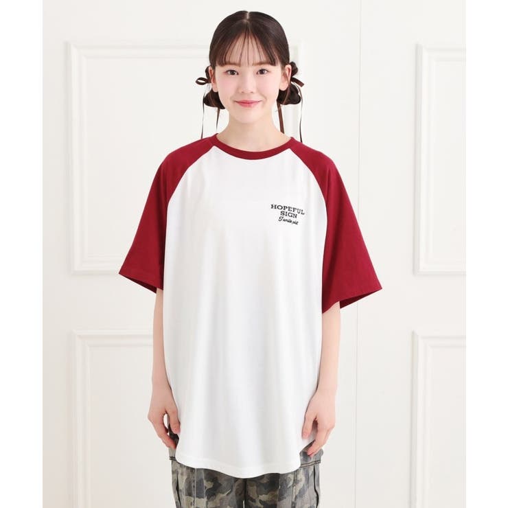 ワッペン風チュニックTシャツ | PINK-latte | 詳細画像2 