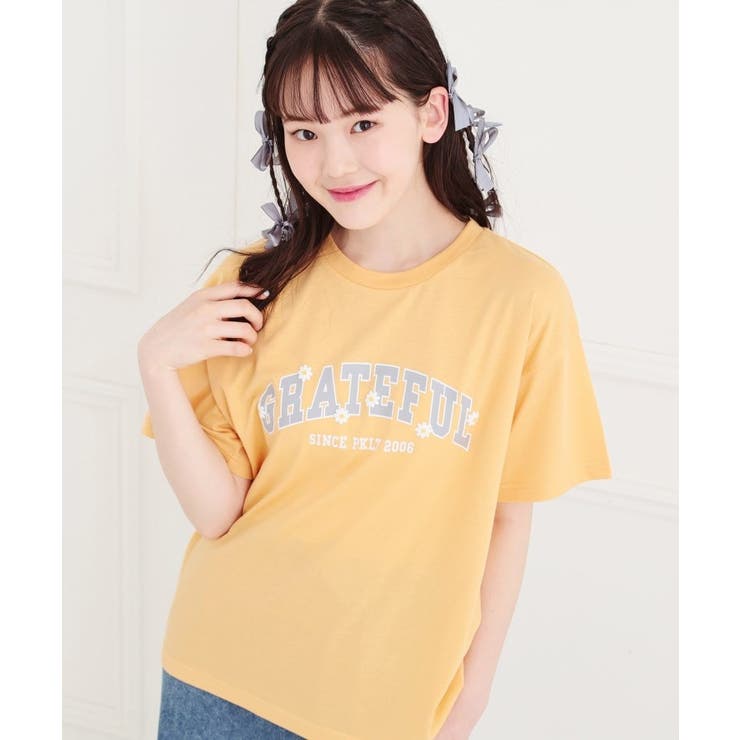 オレンジ(067) | カレッジTシャツ | PINK-latte