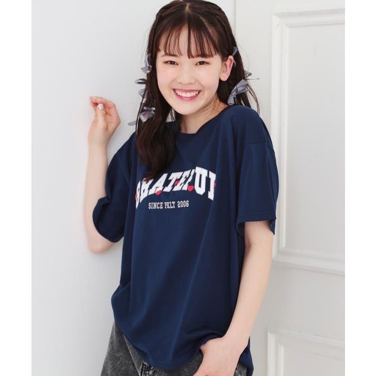 ネイビー(094) | カレッジTシャツ | PINK-latte