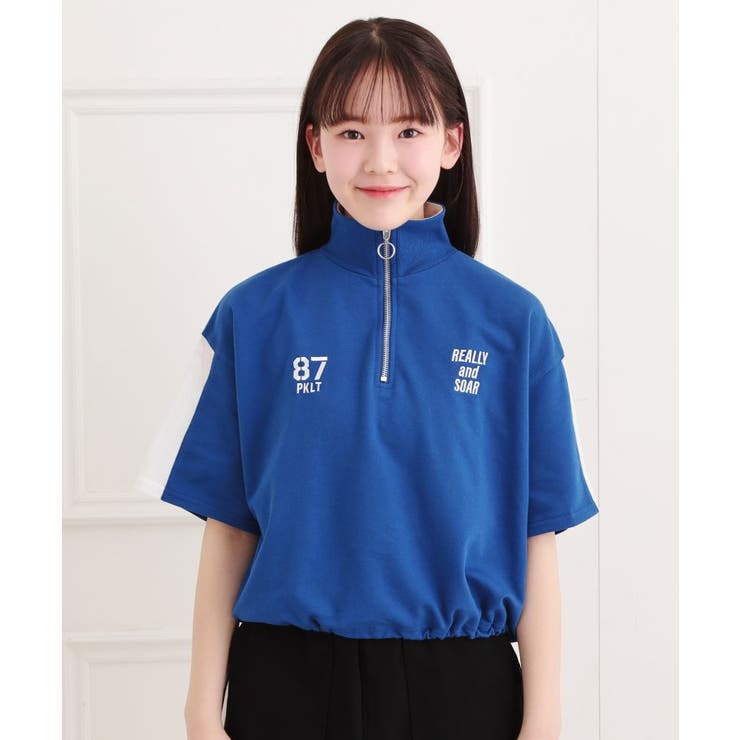 メッシュ切替ハーフジッププルオーバー | PINK-latte | 詳細画像5 