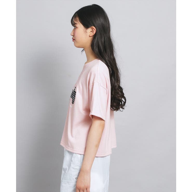 ギンガムアップリケTシャツ | PINK-latte | 詳細画像2 