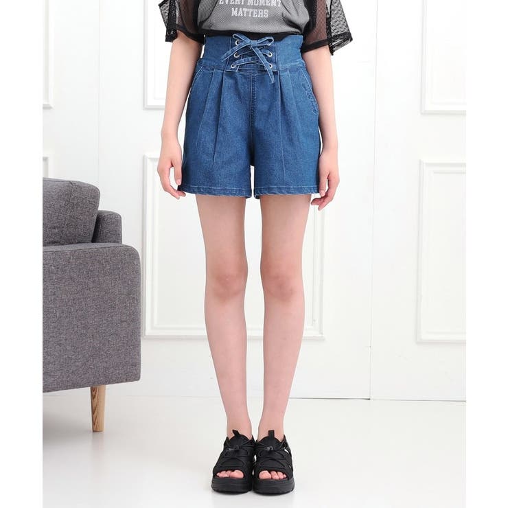 フロントレースアップキュロット | PINK-latte | 詳細画像1 