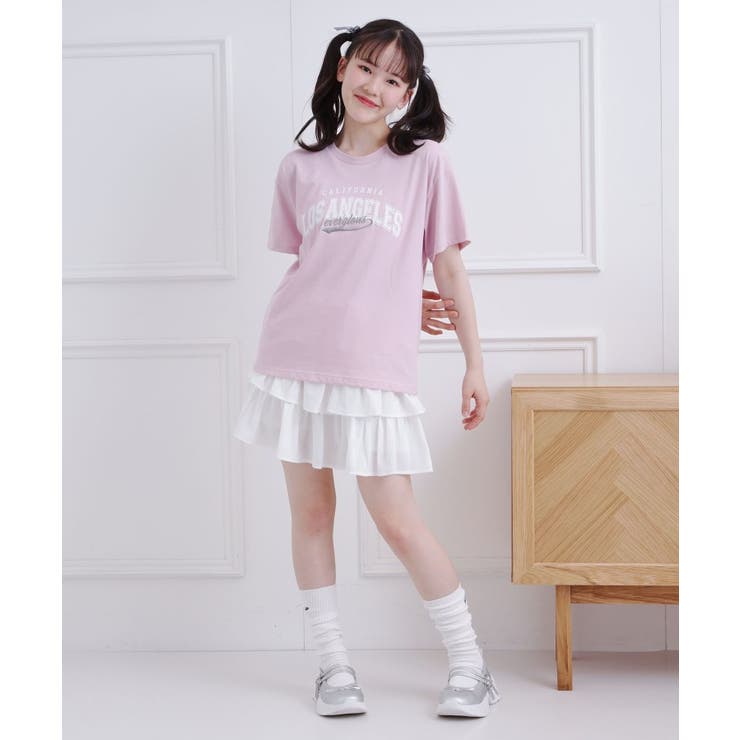 接触冷感 カレッジロゴTシャツ | PINK-latte | 詳細画像16 