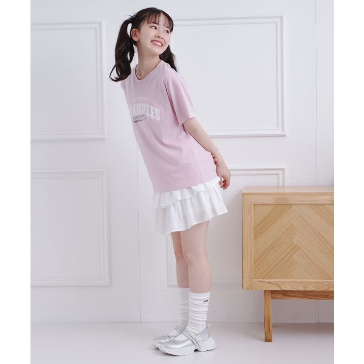 接触冷感 カレッジロゴTシャツ | PINK-latte | 詳細画像17 