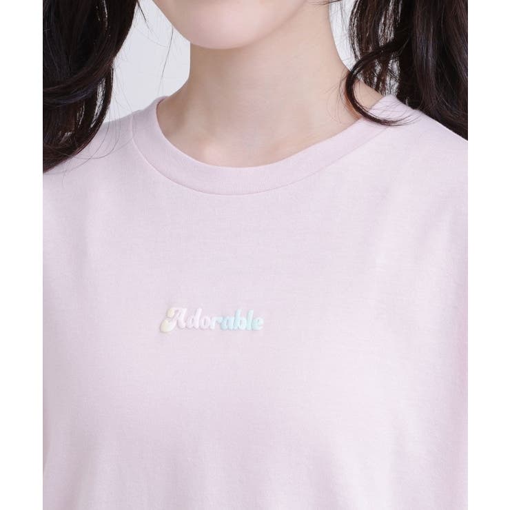 接触冷感 グラデーションくまちゃん発砲ビッグTシャツ | PINK-latte | 詳細画像4 