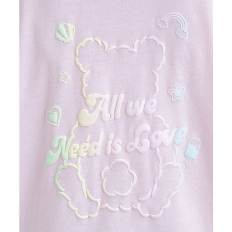 接触冷感 グラデーションくまちゃん発砲ビッグTシャツ | PINK-latte | 詳細画像21 
