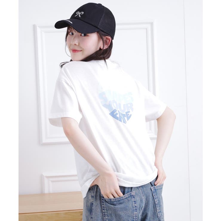 接触冷感 バックハートロゴTシャツ | PINK-latte | 詳細画像22 