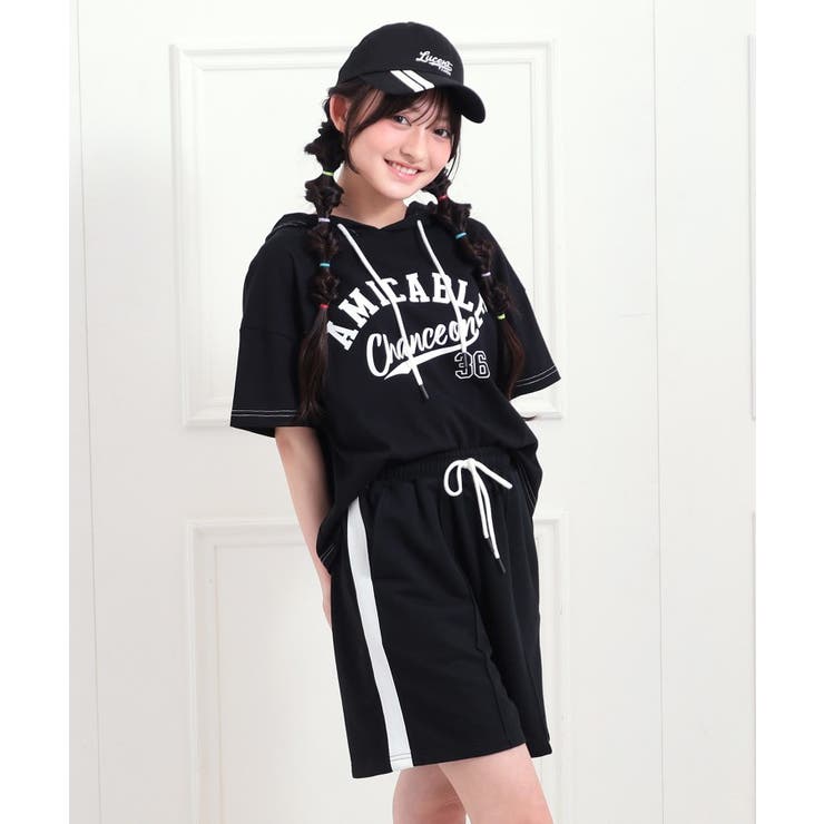 【セットアップアイテム】半袖パーカ＋ハーフパンツセット | PINK-latte | 詳細画像21 