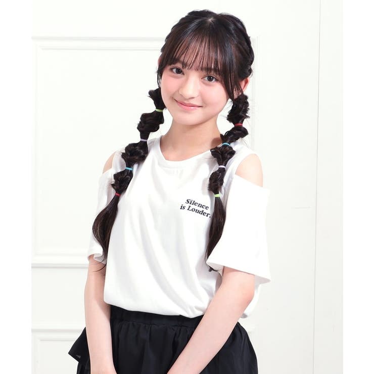 肩あきバックプリントビッグTシャツ | PINK-latte | 詳細画像8 