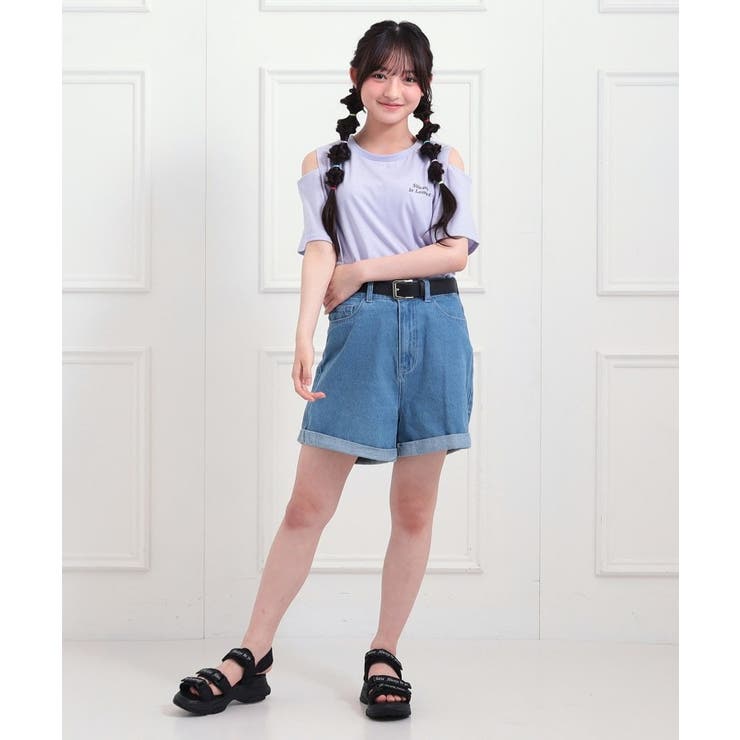 肩あきバックプリントビッグTシャツ | PINK-latte | 詳細画像18 