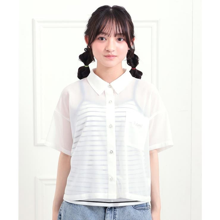 【セットアイテム】半袖シアーシャツ＋冷感キャミセット | PINK-latte | 詳細画像1 