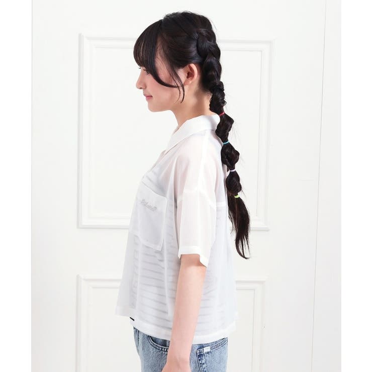 【セットアイテム】半袖シアーシャツ＋冷感キャミセット | PINK-latte | 詳細画像2 