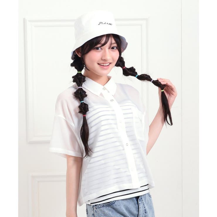 【セットアイテム】半袖シアーシャツ＋冷感キャミセット | PINK-latte | 詳細画像10 