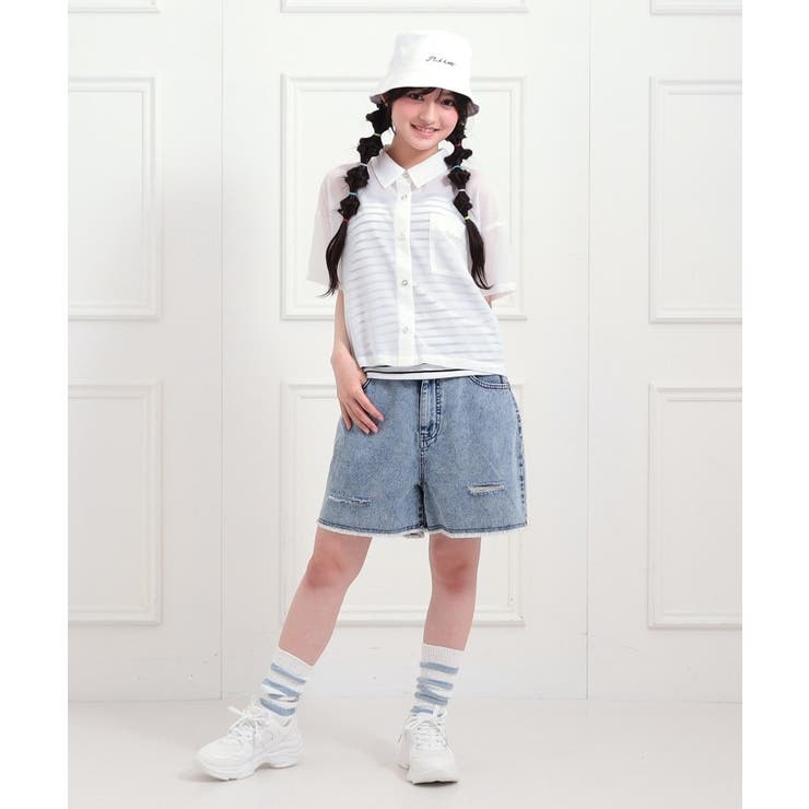 【セットアイテム】半袖シアーシャツ＋冷感キャミセット | PINK-latte | 詳細画像11 