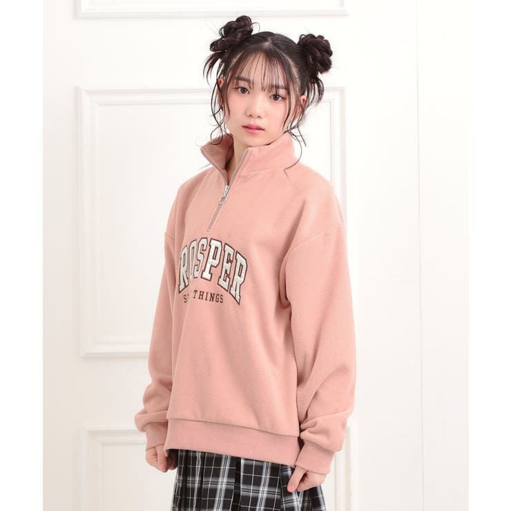 ハーフジップフリーストレーナー | PINK-latte | 詳細画像11 