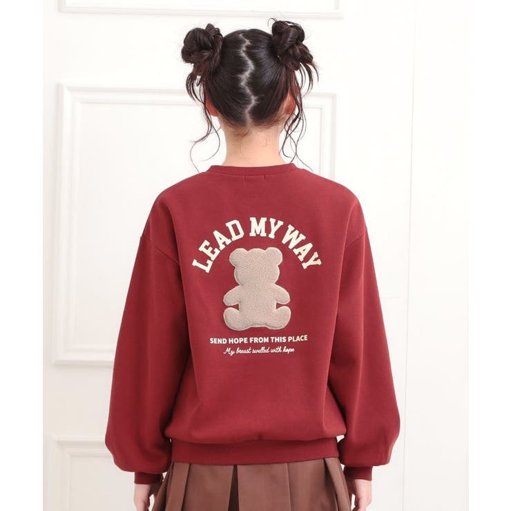 ボアくまちゃんアップリケ裏起毛トレーナー | PINK-latte | 詳細画像3 