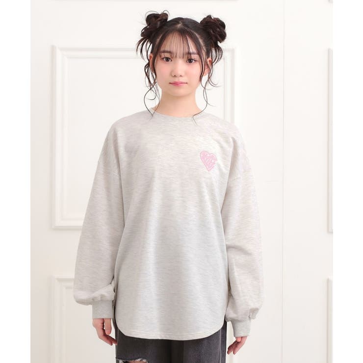 メルトハートビッグチュニックトレーナー | PINK-latte | 詳細画像1 