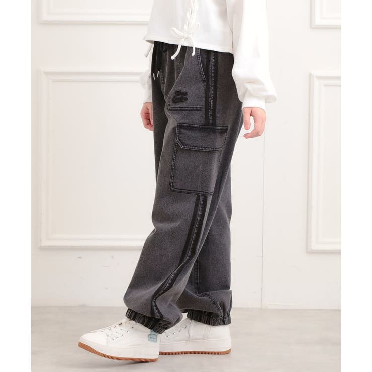 ラインデニムカーゴパンツ | PINK-latte | 詳細画像8 