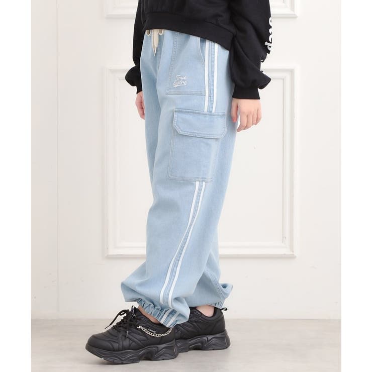 ラインデニムカーゴパンツ | PINK-latte | 詳細画像12 