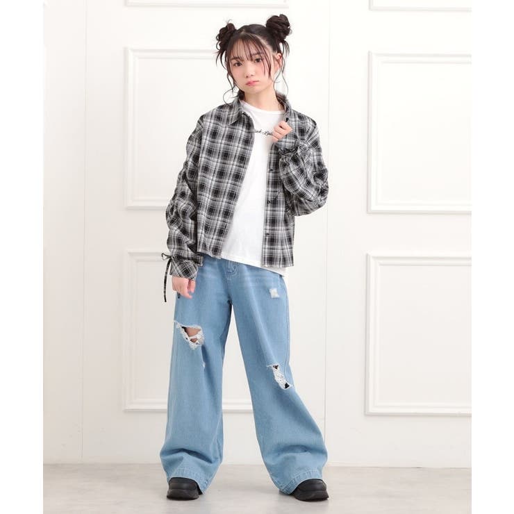 【セットアイテム】起毛チェックシャツ＋ロンT | PINK-latte | 詳細画像11 