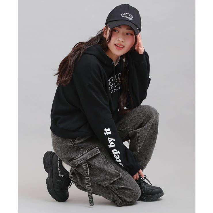 ブラック(519) | デニムカーゴパンツ | PINK-latte