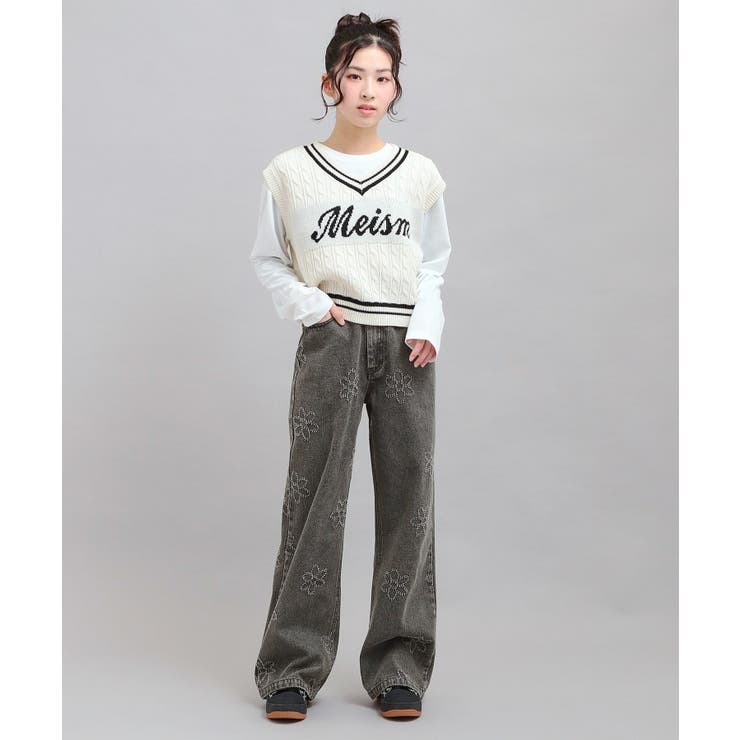 フラワー柄デニムロングパンツ | PINK-latte | 詳細画像13 