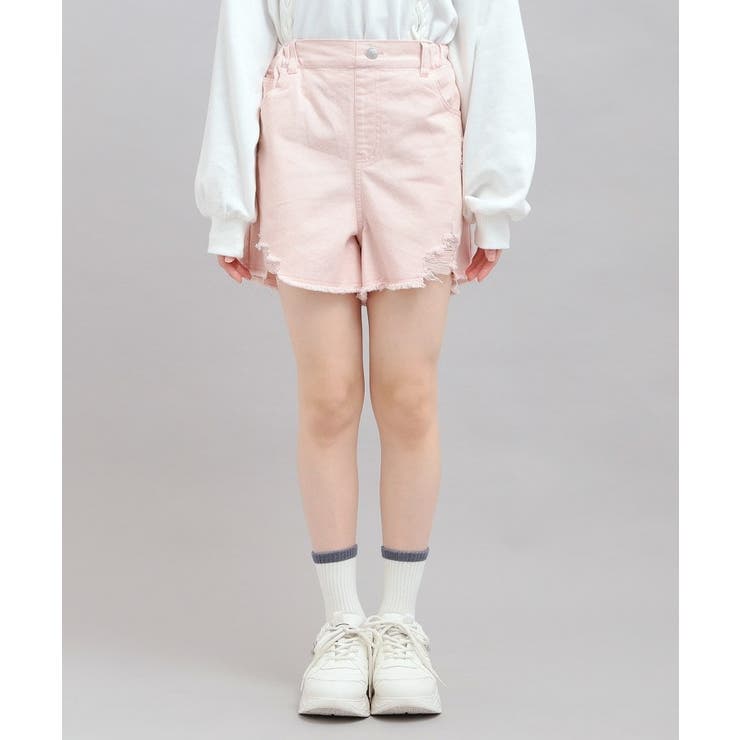 デニムツイルダメージショートパンツ | PINK-latte | 詳細画像1 
