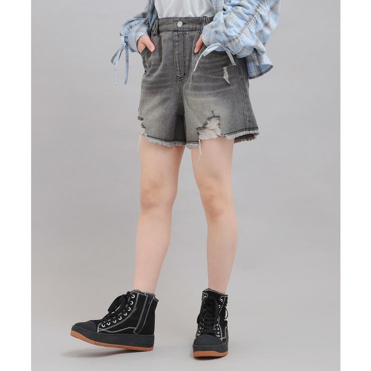 デニムツイルダメージショートパンツ | PINK-latte | 詳細画像9 