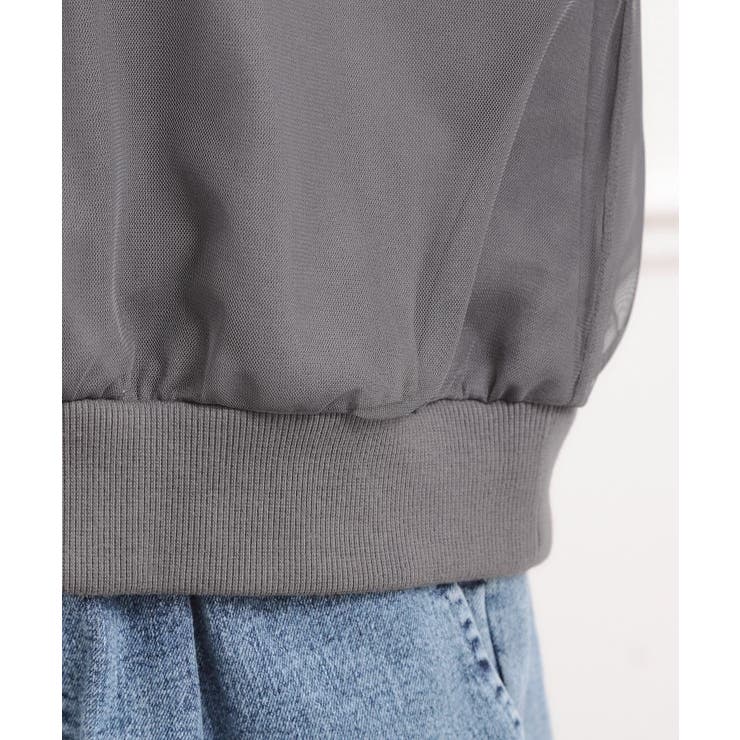 チュール重ねミニ裏毛トレーナー | PINK-latte | 詳細画像6 