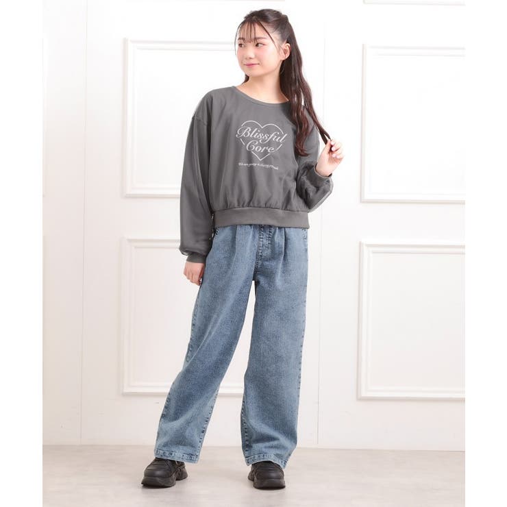 チュール重ねミニ裏毛トレーナー | PINK-latte | 詳細画像13 