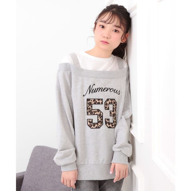 ナンバリングレイヤード風プルオーバー | PINK-latte | 詳細画像8 