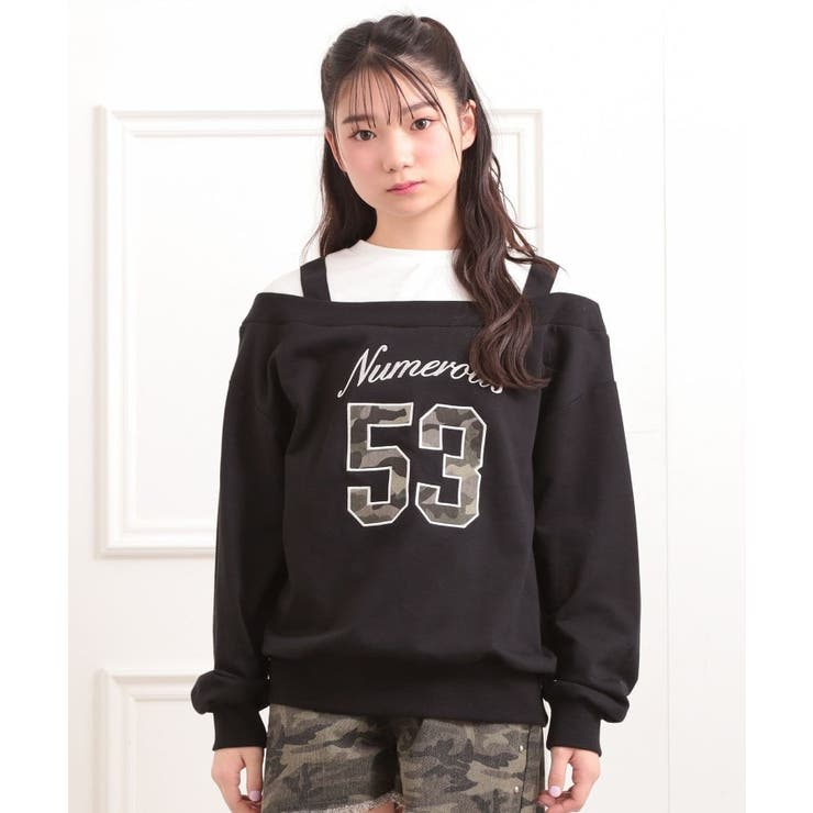 ナンバリングレイヤード風プルオーバー | PINK-latte | 詳細画像12 