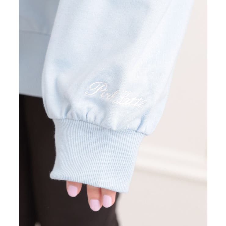 Vネックカレッジアップリケ裏毛カーディガン | PINK-latte | 詳細画像6 