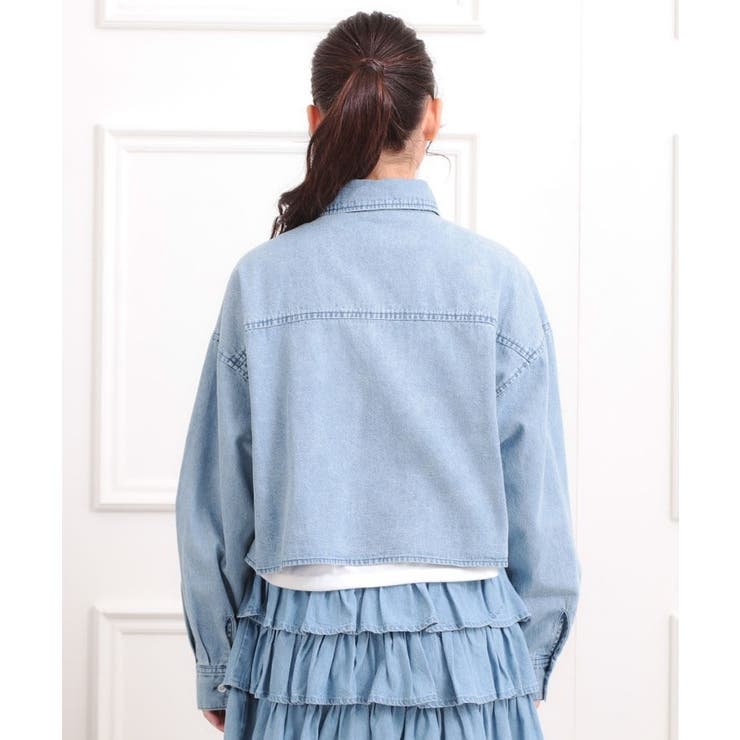 【セットアイテム】短丈デニムシャツ＋ロンT | PINK-latte | 詳細画像3 