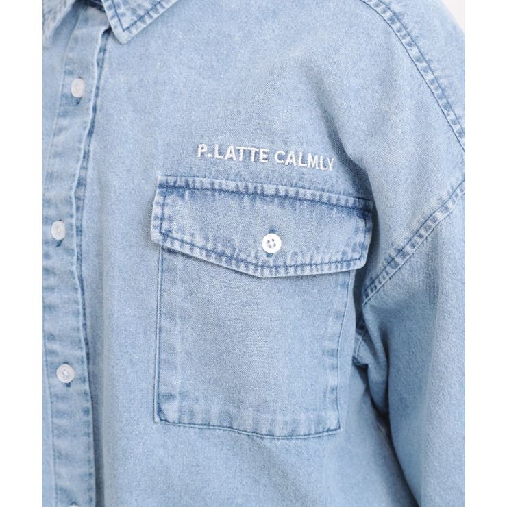 【セットアイテム】短丈デニムシャツ＋ロンT | PINK-latte | 詳細画像5 