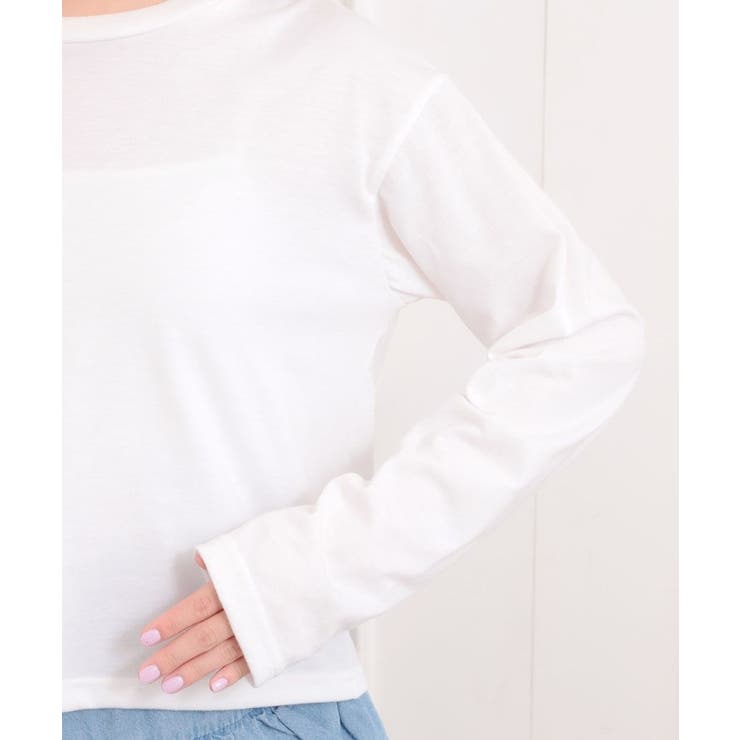 【セットアイテム】短丈デニムシャツ＋ロンT | PINK-latte | 詳細画像12 