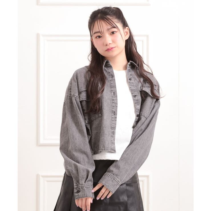 【セットアイテム】短丈デニムシャツ＋ロンT | PINK-latte | 詳細画像15 