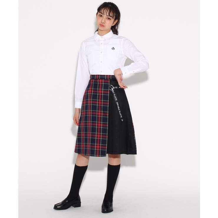 卒服】リボン付 ラップスカート[品番：WRDW0085385]｜PINK-latte  