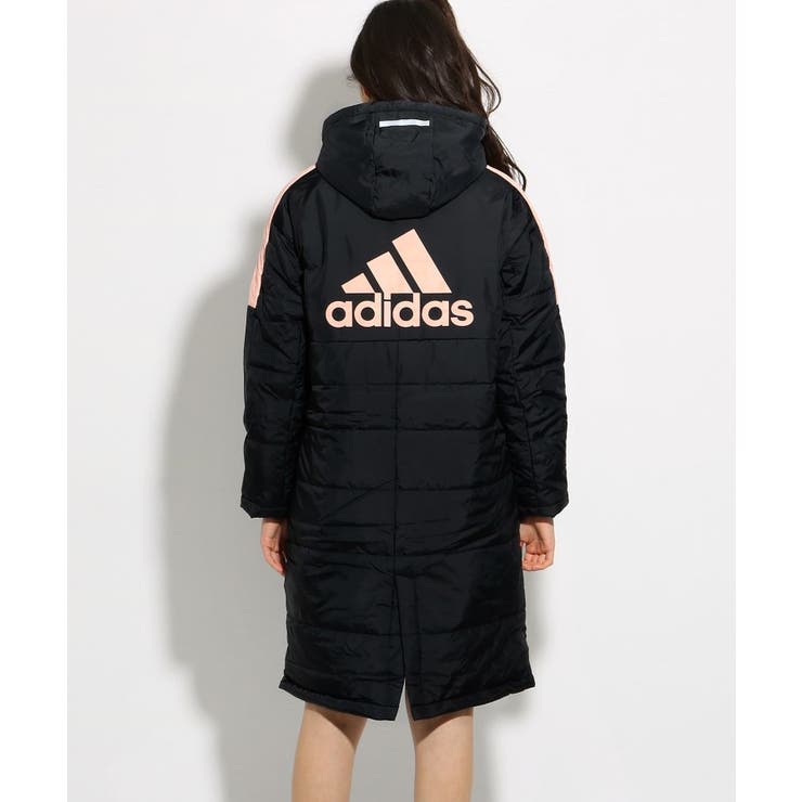 adidas 黒 ベンチコート はこ フード付き キッズ140
