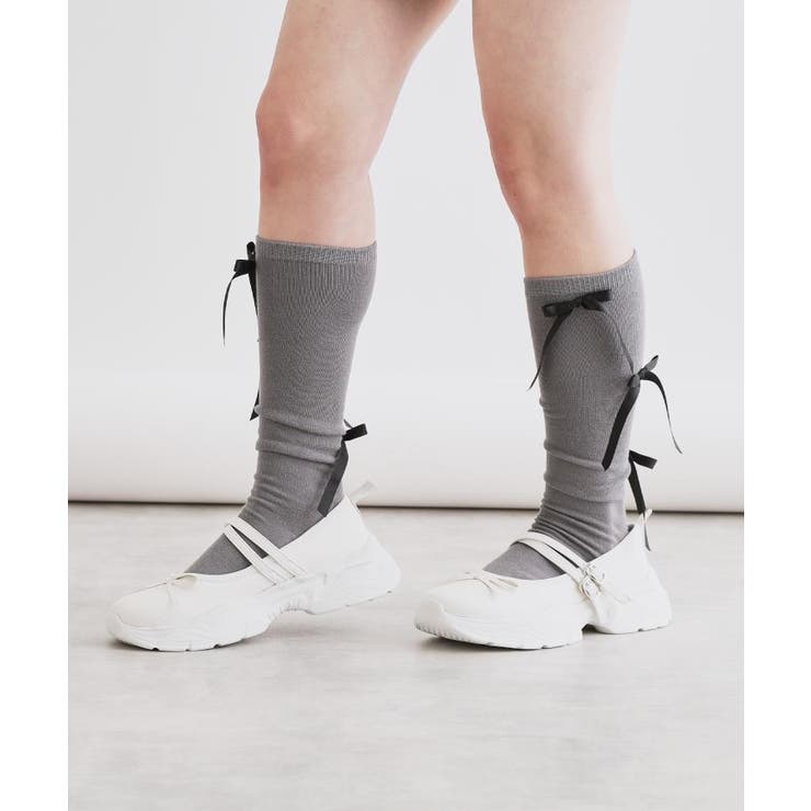 ホワイト(001) | ブロケットスニーカーパンプス | PINK-latte