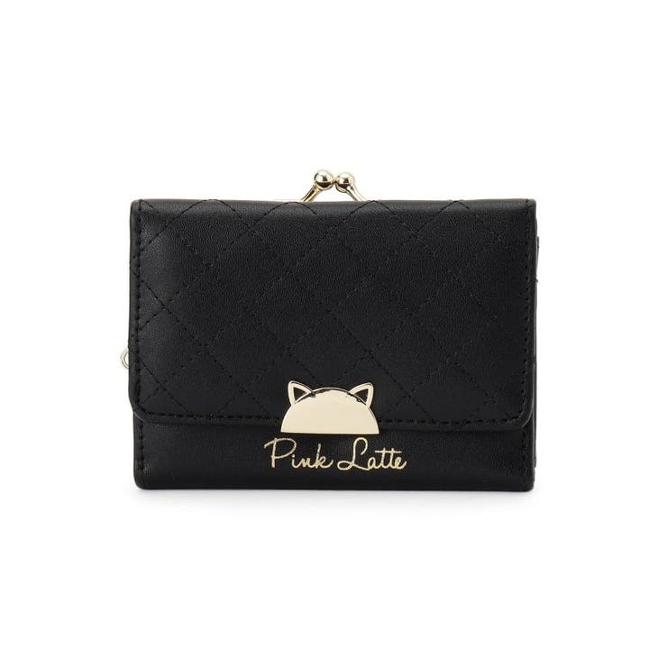 ブラック(019) | ハーフ猫がま口コンパクト財布 | PINK-latte