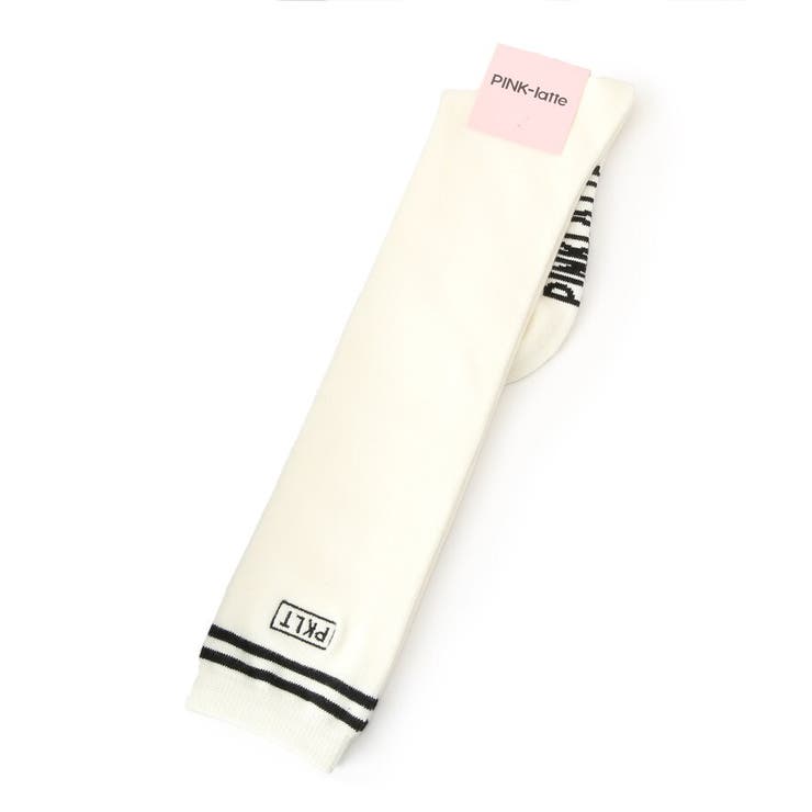 オフホワイト(003) | ライン入りハイソックス | PINK-latte