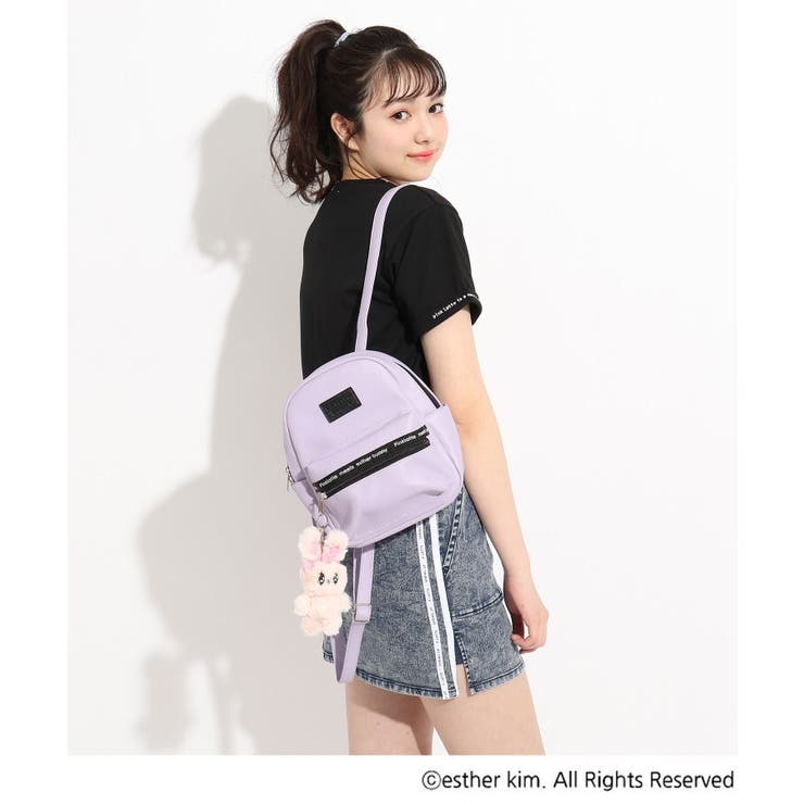 【完売❢希少】エスターバニー♡マスコット付公式リュックです^_^ ピンク ラテ PINK-latte 【ESTHER BUNNY】ぬいぐるみ付合皮