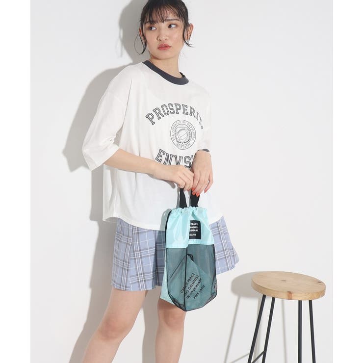 ライトグリーン(021) | 【スクールグッズ】メッシュ巾着セット | PINK-latte