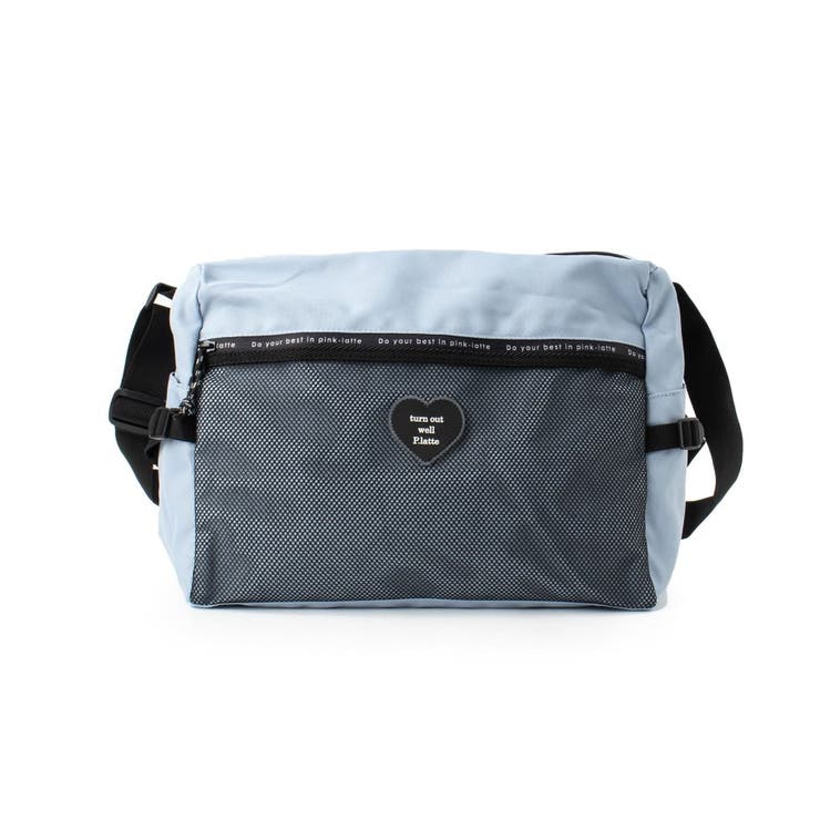 ライトブルー(091) | 【スクールグッズ容量約25L】メッシュポケッショルダーバッグ | PINK-latte