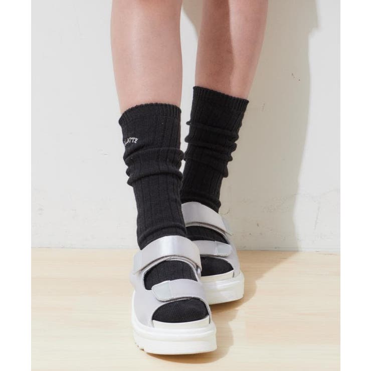 【30cm丈】カレッジロゴルーズソックス | PINK-latte | 詳細画像1 