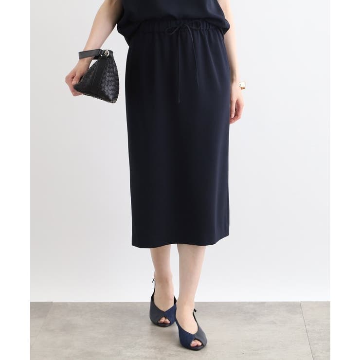 ネイビー(094) | 【洗える／SETUP可能／ウエストゴム】ストレートラインスカート | THE SHOP TK