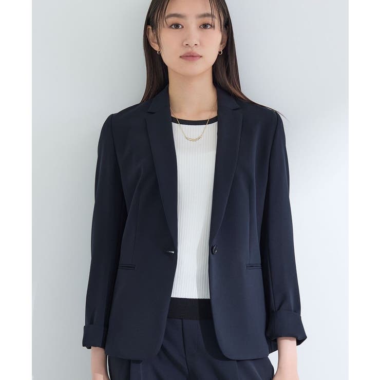 ネイビー(094) | 【洗える／UVケア】ストレッチテーラードジャケット | THE SHOP TK