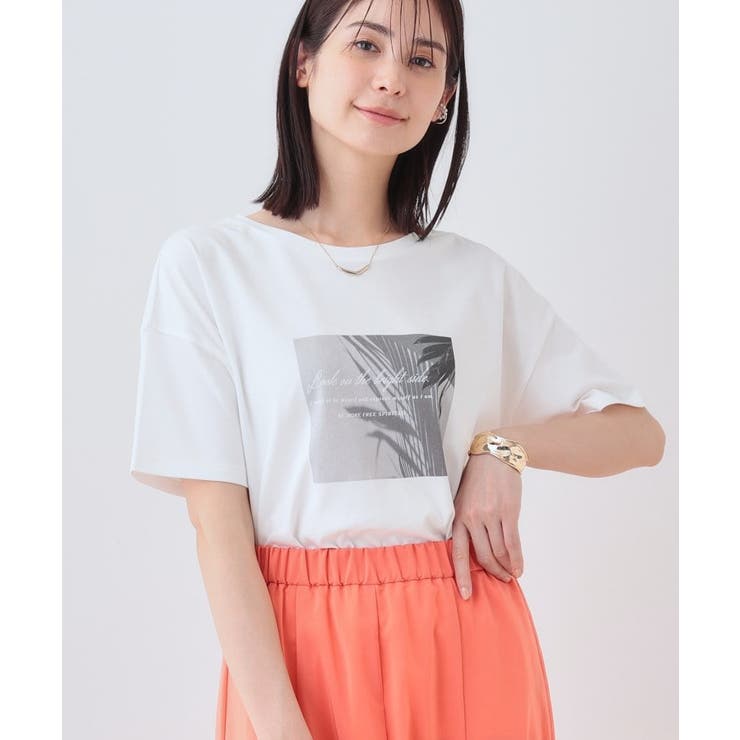 ホワイト(101) | 【洗える】ベーシックプリントTシャツ | THE SHOP TK
